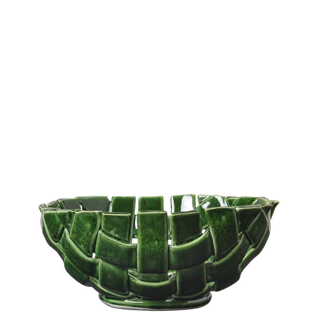 Ferm Living Mísa Plait Bowl Ø24, Emerald Green - DESIGNSPOT