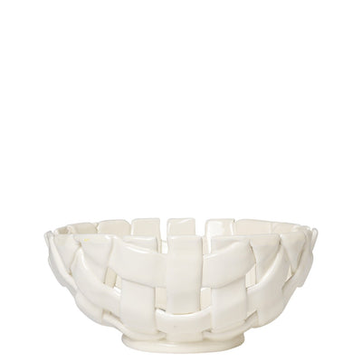 Ferm Living Mísa Plait Bowl Ø24, Off-White - DESIGNSPOT