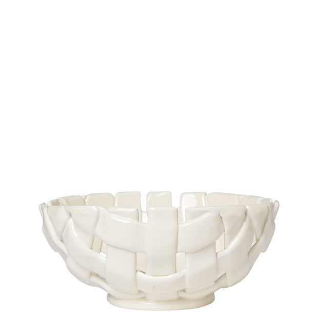Ferm Living Mísa Plait Bowl Ø24, Off-White - DESIGNSPOT