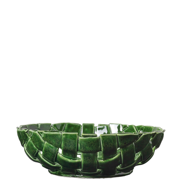 Ferm Living Mísa Plait Bowl Ø30, Emerald Green - DESIGNSPOT