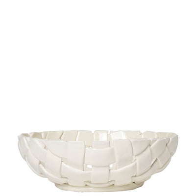 Ferm Living Mísa Plait Bowl Ø30, Off-White - DESIGNSPOT