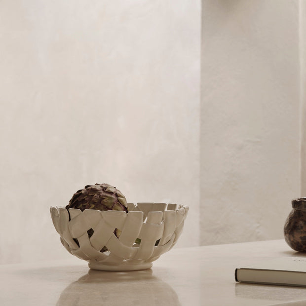 Ferm Living Mísa Plait Bowl Ø24, Off-White - DESIGNSPOT