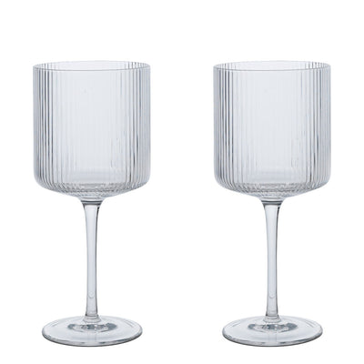 Ferm Living Skleničky na červené víno Ripple, Clear, sada 2 kusů - DESIGNSPOT