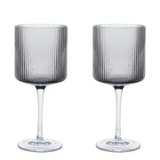 Ferm Living Skleničky na červené víno Ripple, Smoked Grey, sada 2 kusů - DESIGNSPOT