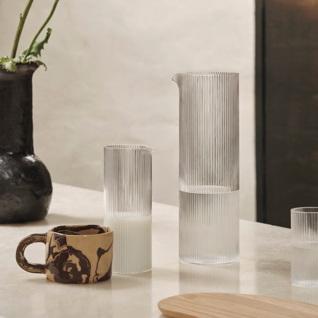 Ferm Living Džbánek na mléko Ripple Jug, Smoked Grey - DESIGNSPOT