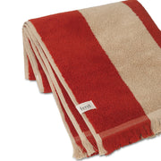 ferm LIVING Ručník Alee Hand Towel, Light Camel / Red - DESIGNSPOT