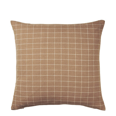 ferm LIVING Polštář Brown Cotton Cushion, Check - DESIGNSPOT