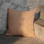 ferm LIVING Polštář Brown Cotton Cushion, Check - DESIGNSPOT