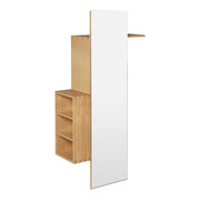 Ferm Living Věšák se zrcadlem Bon, Oiled Oak - DESIGNSPOT