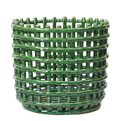 ferm LIVING Košík Ceramic Large, Emerald Green - DESIGNSPOT