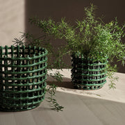 ferm LIVING Košík Ceramic Oval, Emerald Green - DESIGNSPOT