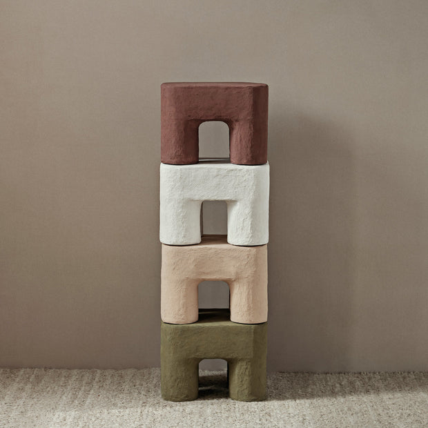 ferm LIVING Stolička Podo Stool, Khaki - DESIGNSPOT