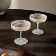 Ferm Living Skleničky na bílé víno Ripple, Clear, sada 2 kusů - DESIGNSPOT