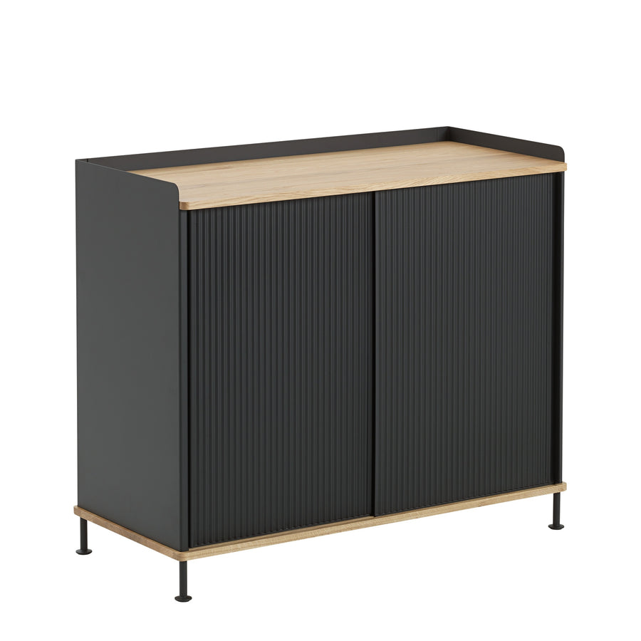 Komoda Enfold 100 x 45, Anthracite Black/Oak