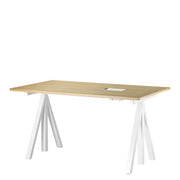 String Polohovací pracovní stůl Works, White / Oak - DESIGNSPOT