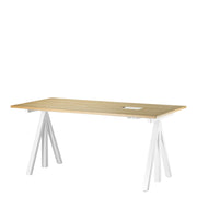 String Polohovací pracovní stůl Works, White / Oak - DESIGNSPOT
