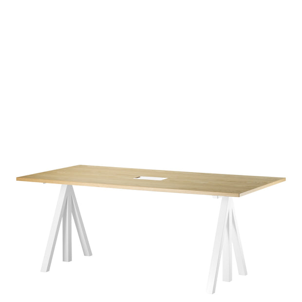String Pracovní stůl Works, White / Oak - DESIGNSPOT