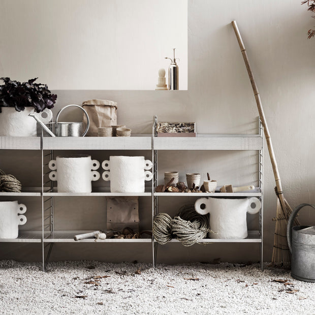 String Nízká kovová police Metal Shelf Low 58 x 30, Galvanized - DESIGNSPOT