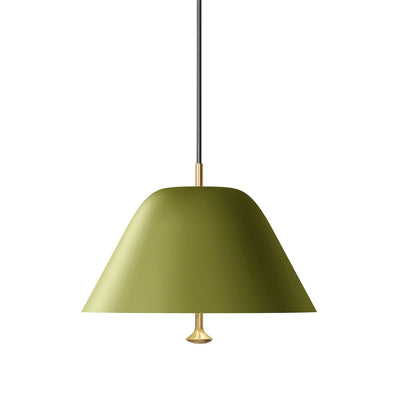 Audo Copenhagen Závěsná lampa Levitate 28, Saga Green / Brass - DESIGNSPOT