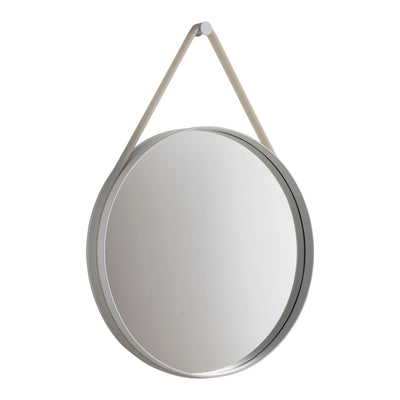 Hay Nástěnné zrcadlo Strap Mirror Ø70, Grey - DESIGNSPOT