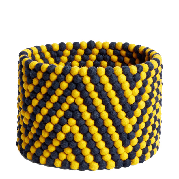 Hay Koš Bead Basket, Yellow Chevron - DESIGNSPOT