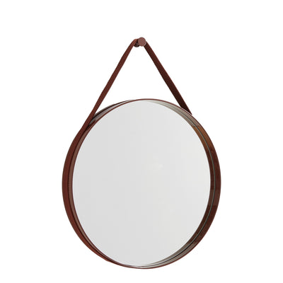 Hay Nástěnné zrcadlo Strap Mirror No 2 Ø50, Dark Brown - DESIGNSPOT