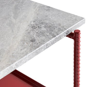 Hay Rebar Side Table, 75x44, Red + Grey Marble - DESIGNSPOT