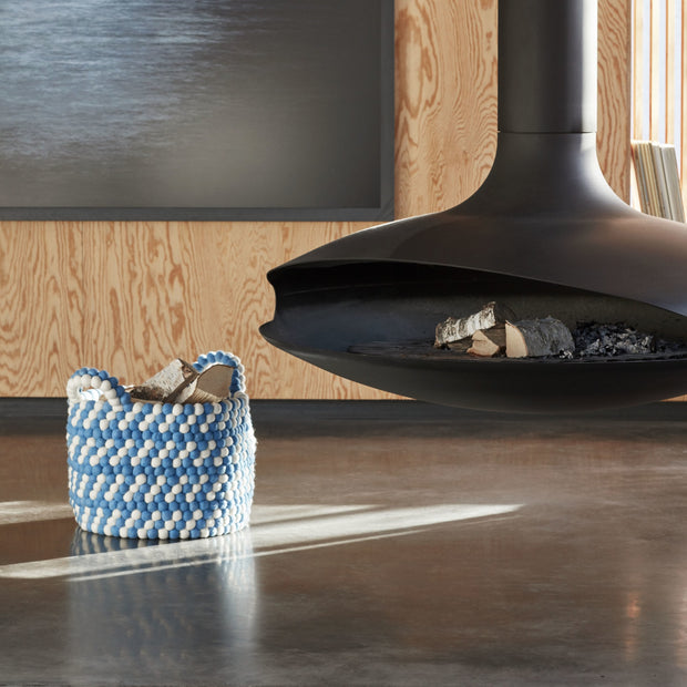 Hay Koš Bead Basket s uchy, Blue Dash - DESIGNSPOT