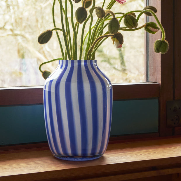 Hay Juice Striped Vase - Blue