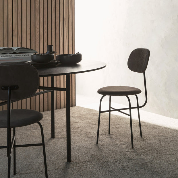 Audo Copenhagen Židle Afteroom Dining Chair Plus, Black Steel / Doppiopanama 001 - DESIGNSPOT