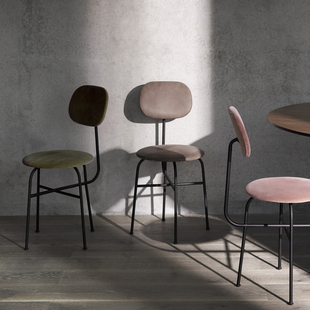 Audo Copenhagen Židle Afteroom Dining Chair Plus, Black Steel / Doppiopanama 001 - DESIGNSPOT