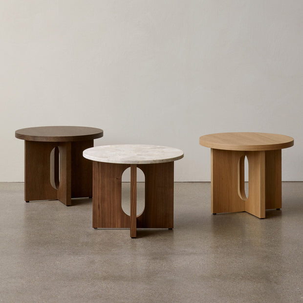 Audo Copenhagen Odkládací stolek Androgyne Ø50, Natural Oak, Stone - DESIGNSPOT