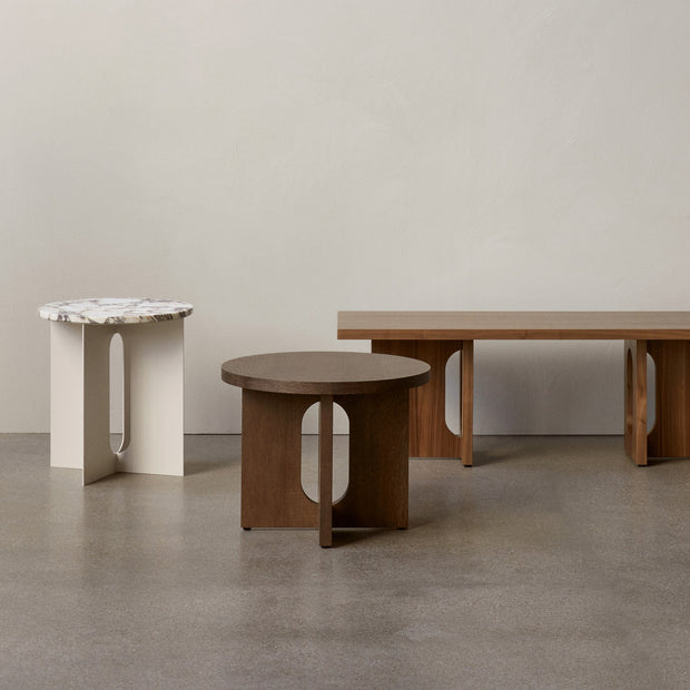 Audo Copenhagen Konferenční stolek Androgyne Lounge, Walnut, Stone - DESIGNSPOT