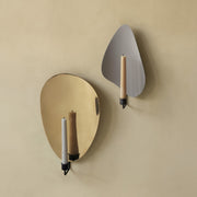 Audo Copenhagen Nástěnný svícen Flambeau H40, Polished Brass, Black - DESIGNSPOT