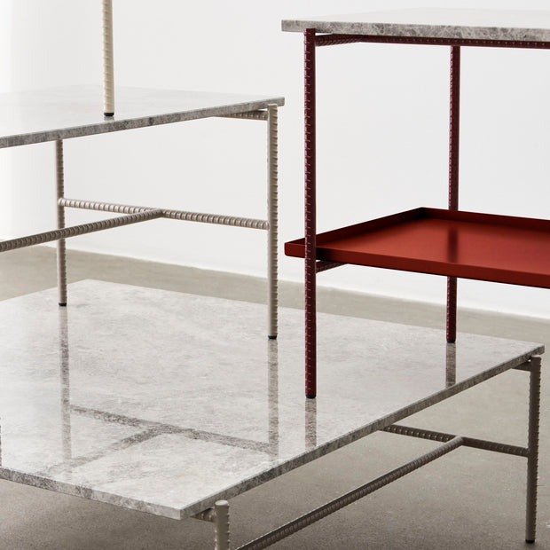 Hay Rebar Side Table, 75x44, Beige Marble - DESIGNSPOT