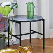 Hay Rebar Side Table, Ø45x40, Red + Grey Marble - DESIGNSPOT