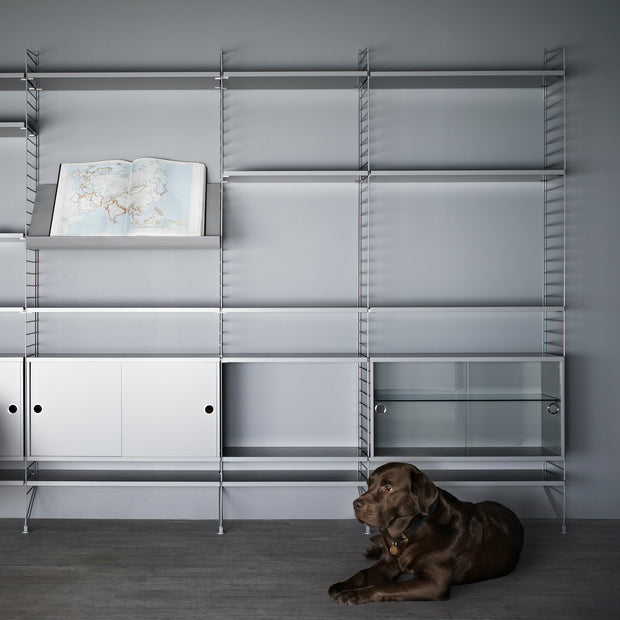 String Skříňka Cabinet with Sliding Doors, Grey - DESIGNSPOT
