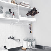 String Nízká kovová police Metal Shelf Low 78 x 30, White - DESIGNSPOT