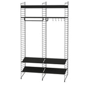 String Policová sestava STRING – dvojitý botník s věšákem - DESIGNSPOT