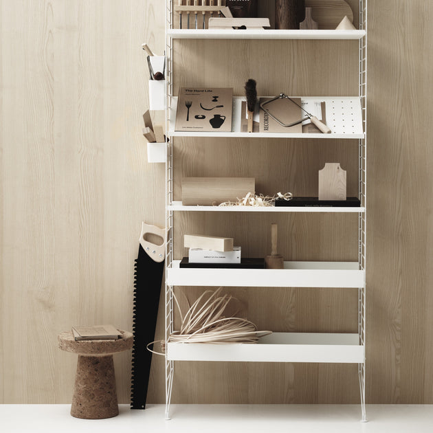 Vysoká kovová police Metal Shelf High 78 x 30, White – String | DESIGNSPOT