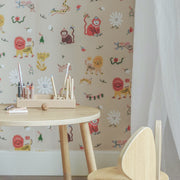 Nofred Dětská tapeta Monkey Fun, Blue - DESIGNSPOT