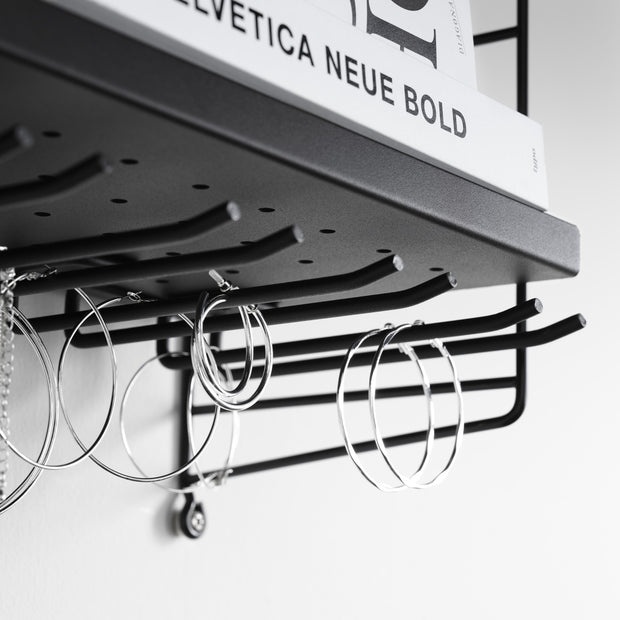 String Nízká kovová police Metal Shelf Low 58 x 30, Black - DESIGNSPOT