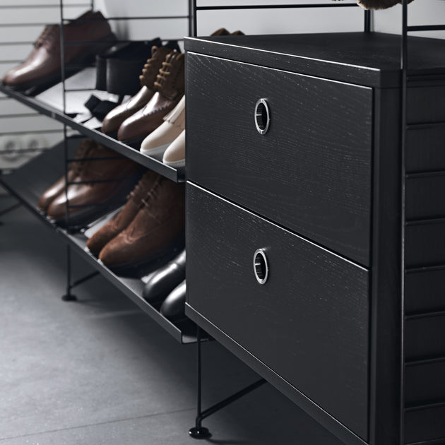 STRING Police na boty Metal Shoe Shelf 78 x 30, Black | DESIGNSPOT