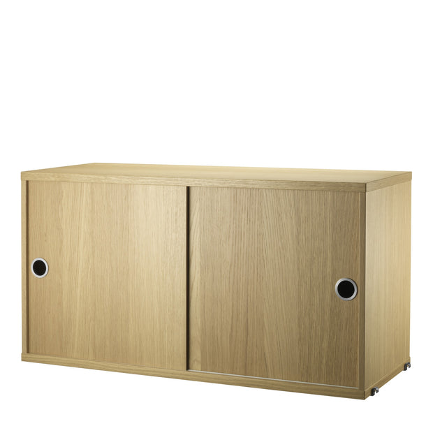 String Skříňka Cabinet with Sliding Doors, Oak - DESIGNSPOT