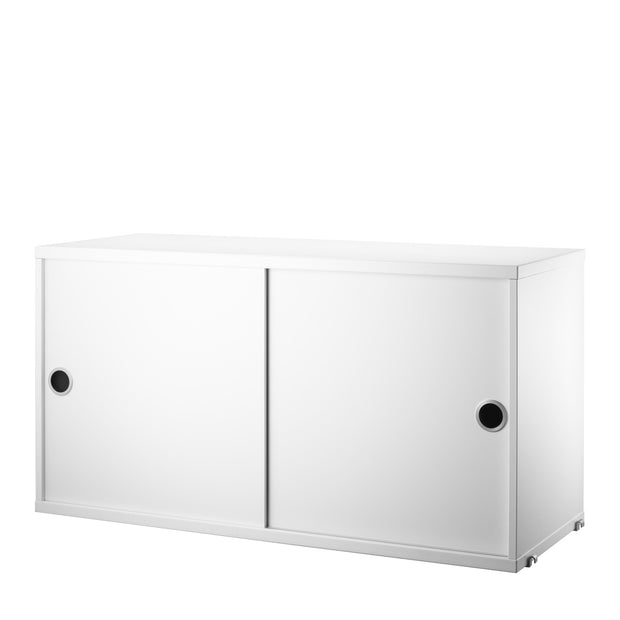 String Skříňka Cabinet with Sliding Doors, White - DESIGNSPOT